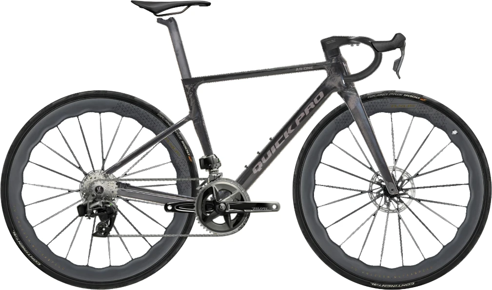 A Quick Pro AR:ONE built with SRAM Rival AXS and Continental GP5000 tyres